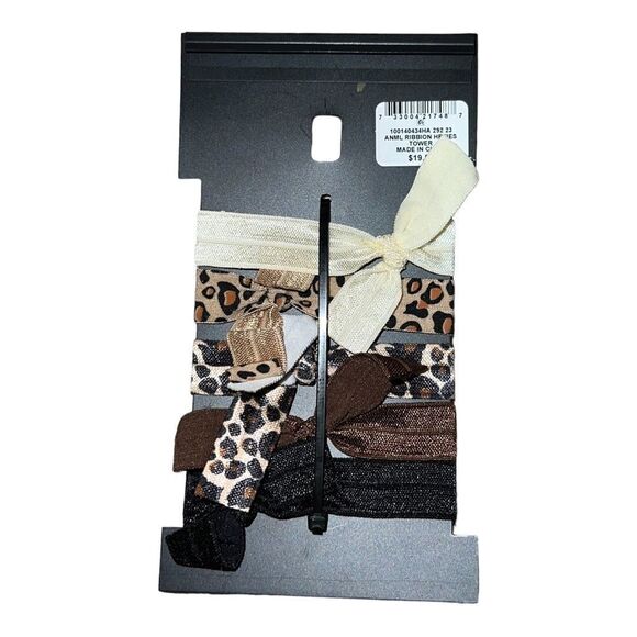 INC International Concepts 6 Piece Animal Print Hair Ribbon Ties New - Picture 2 of 2